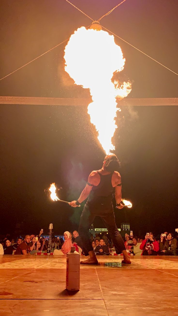 Fire performance during a Dubai desert experience