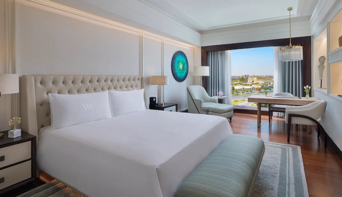 Egypt hotel room with one king bed